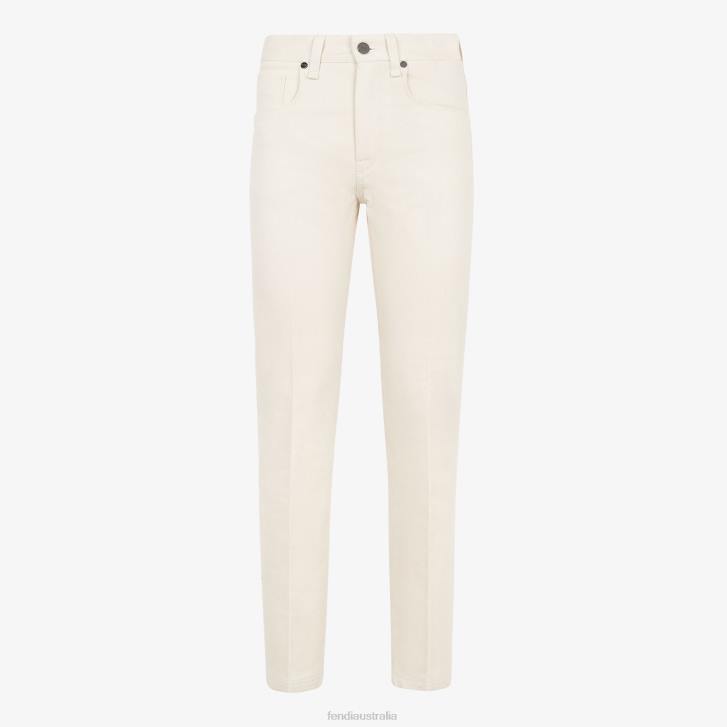 Men Apparel Fendi HP0B2120 Denim Pants White