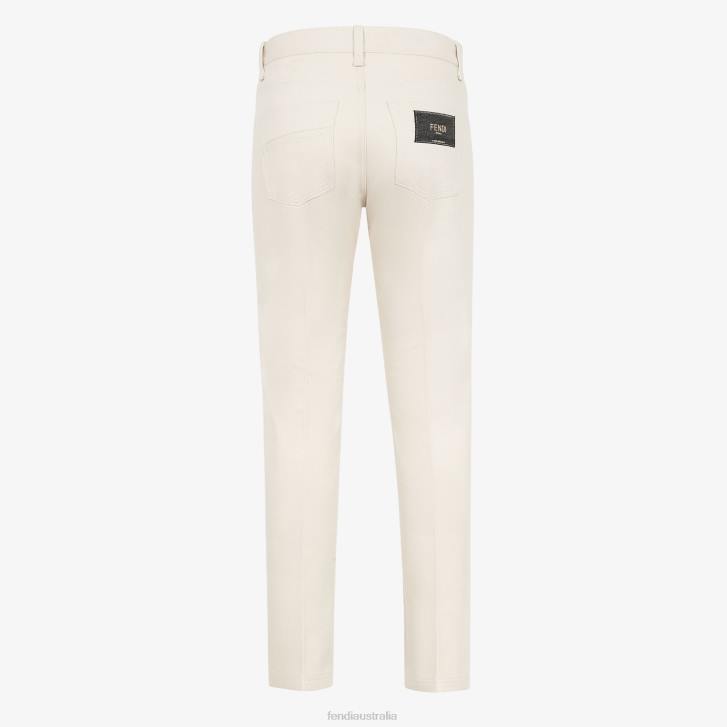 Men Apparel Fendi HP0B2120 Denim Pants White