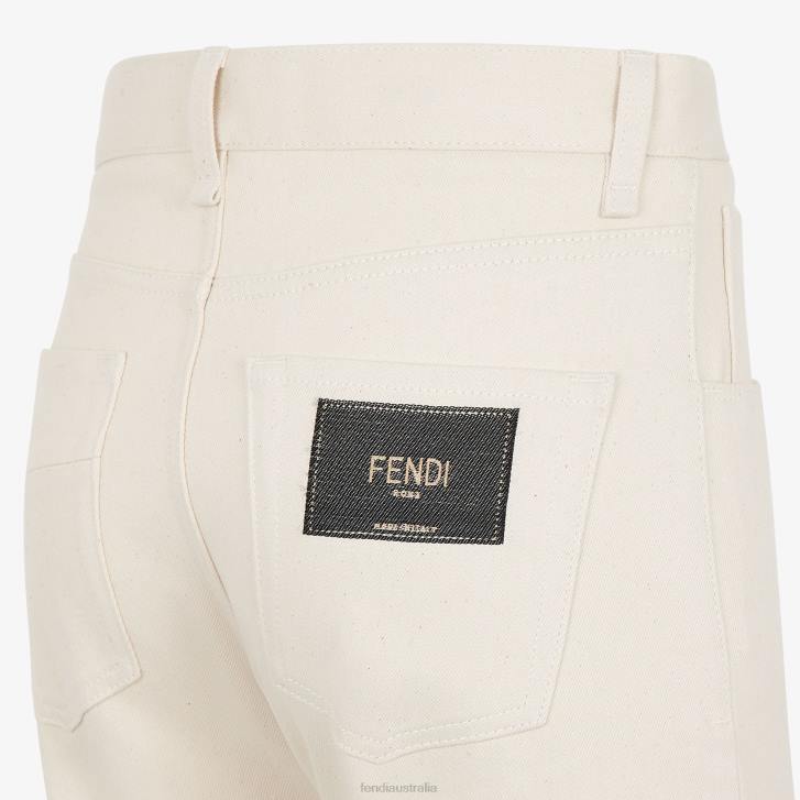 Men Apparel Fendi HP0B2120 Denim Pants White