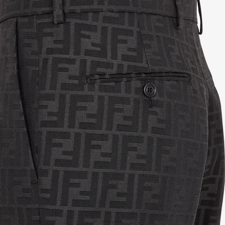 Men Apparel Fendi HP0B2133 Fabric Pants Black