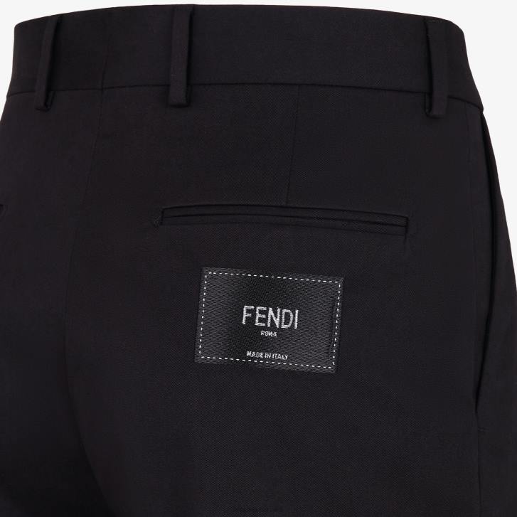 Men Apparel Fendi HP0B2144 Gabardine Trousers Black