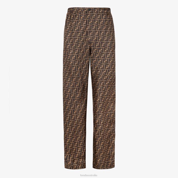 Men Apparel Fendi HP0B2181 Silk Pants Brown