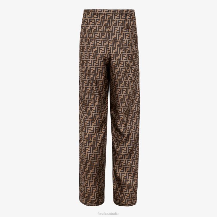 Men Apparel Fendi HP0B2181 Silk Pants Brown