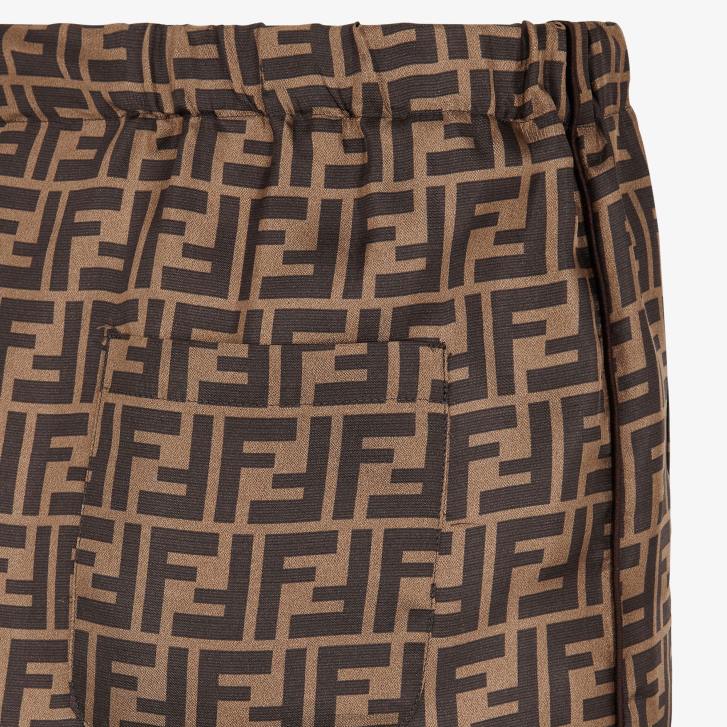 Men Apparel Fendi HP0B2181 Silk Pants Brown