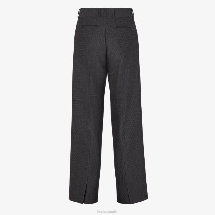 Men Apparel Fendi HP0B2187 Wool Pants Gray