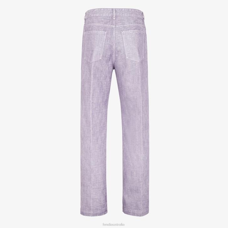 Men Apparel Fendi HP0B2188 Lilac Denim Pants Purple