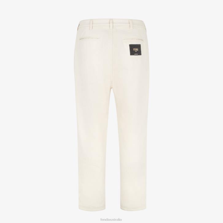 Men Apparel Fendi HP0B2201 Denim Pants White