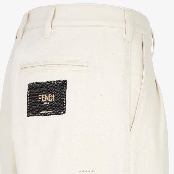 Men Apparel Fendi HP0B2201 Denim Pants White