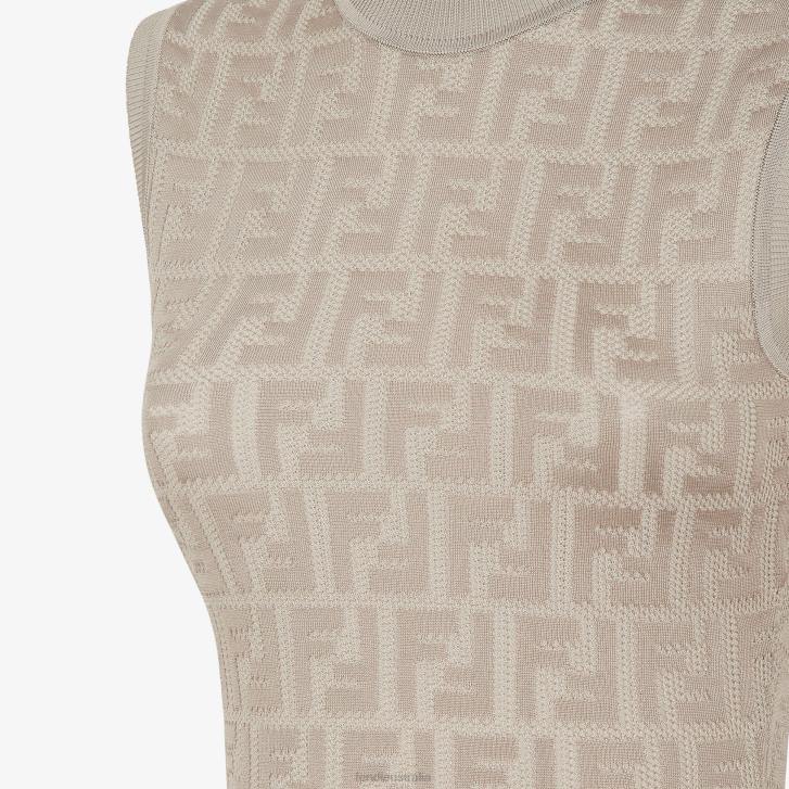 Women Apparel Fendi HP0B1070 Dove Knit Dress Beige