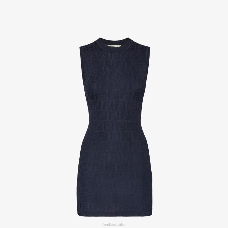 Women Apparel Fendi HP0B1079 Knit Dress Blue