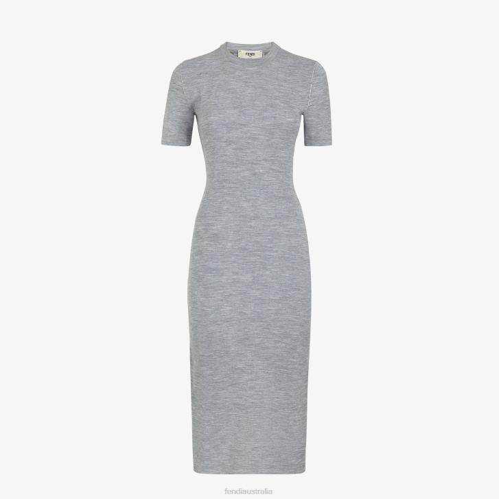 Women Apparel Fendi HP0B1117 Wool Dress Gray