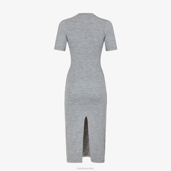 Women Apparel Fendi HP0B1117 Wool Dress Gray