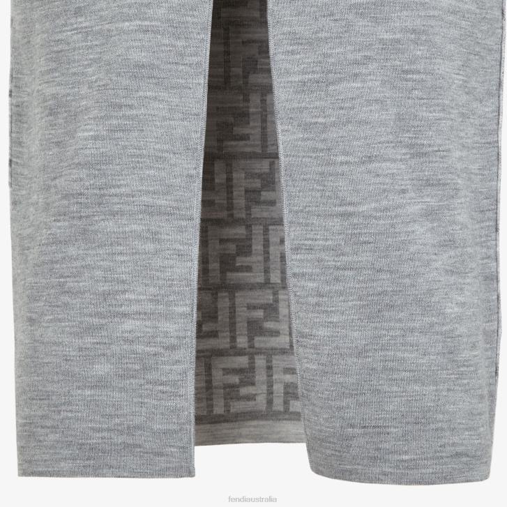 Women Apparel Fendi HP0B1117 Wool Dress Gray