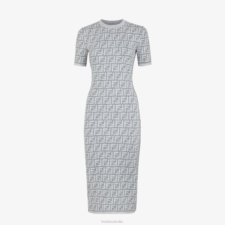 Women Apparel Fendi HP0B1117 Wool Dress Gray