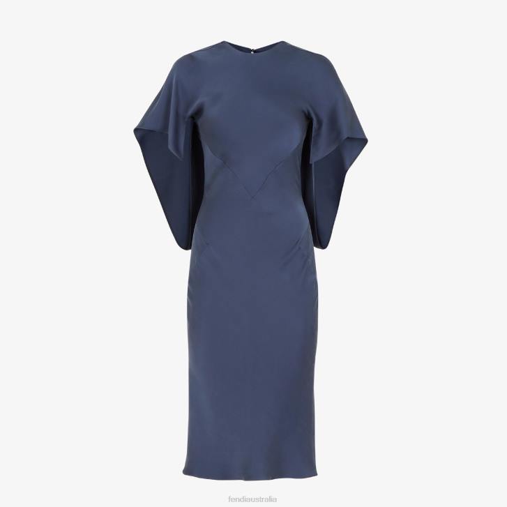 Women Apparel Fendi HP0B1185 Satin Dress Blue