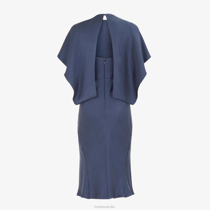 Women Apparel Fendi HP0B1185 Satin Dress Blue