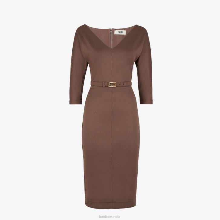 Women Apparel Fendi HP0B1200 Jersey Dress Brown