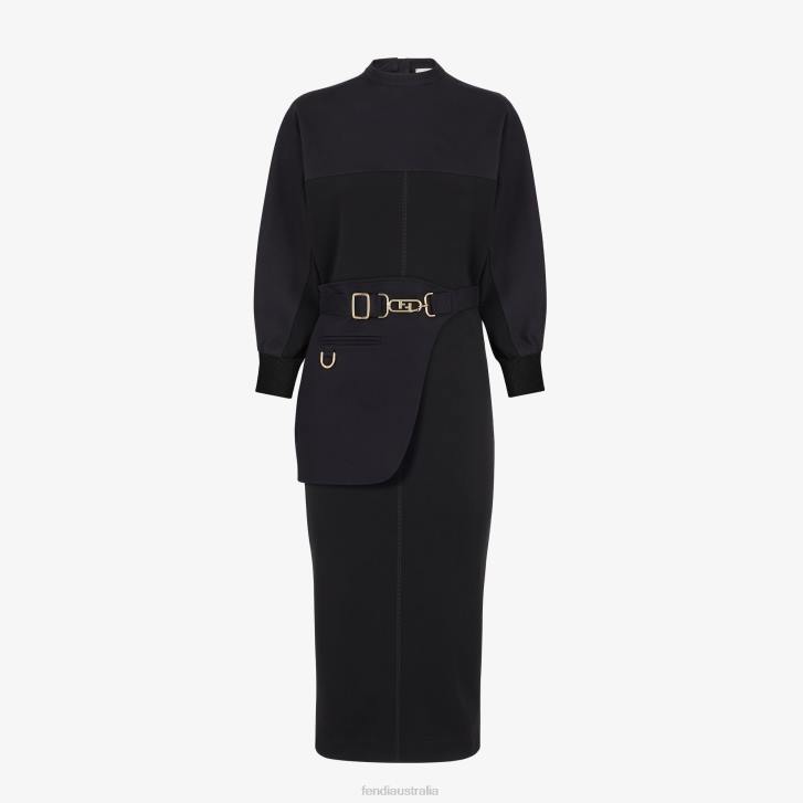 Women Apparel Fendi HP0B1212 Jersey Dress Black