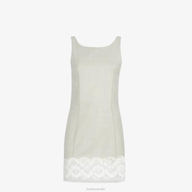 Women Apparel Fendi HP0B940 Wool Dress White