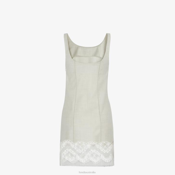 Women Apparel Fendi HP0B940 Wool Dress White