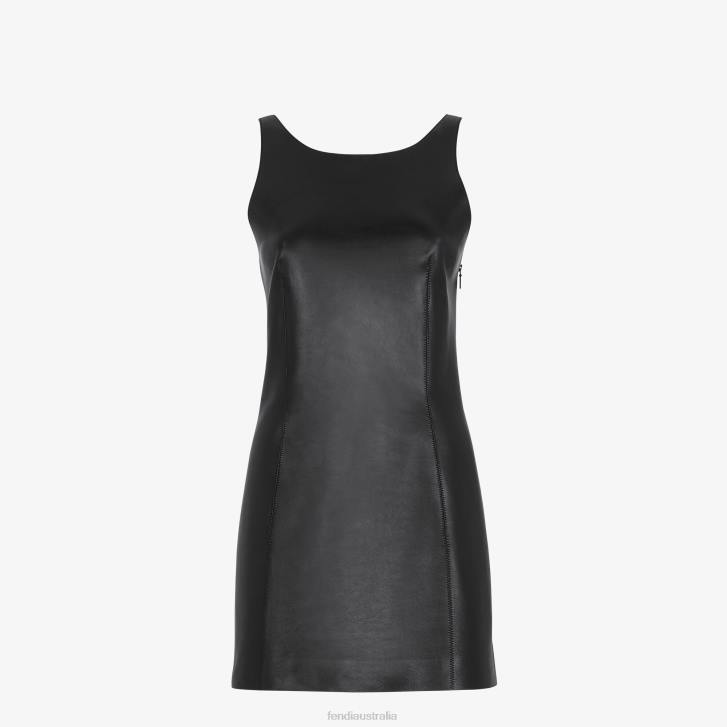 Women Apparel Fendi HP0B943 Leather Dress Black