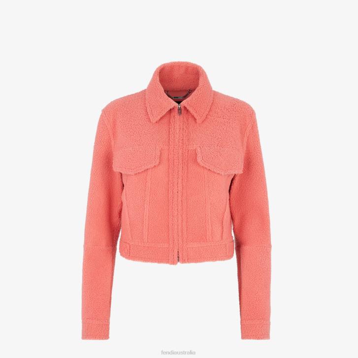 Women Apparel Fendi HP0B1088 Shearling Jacket Pink