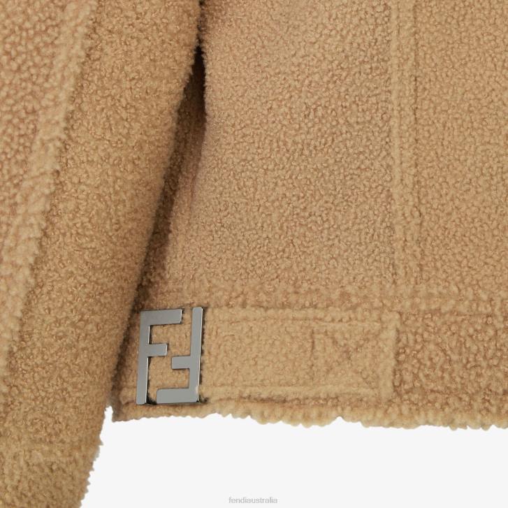 Women Apparel Fendi HP0B1091 Shearling Jacket Beige