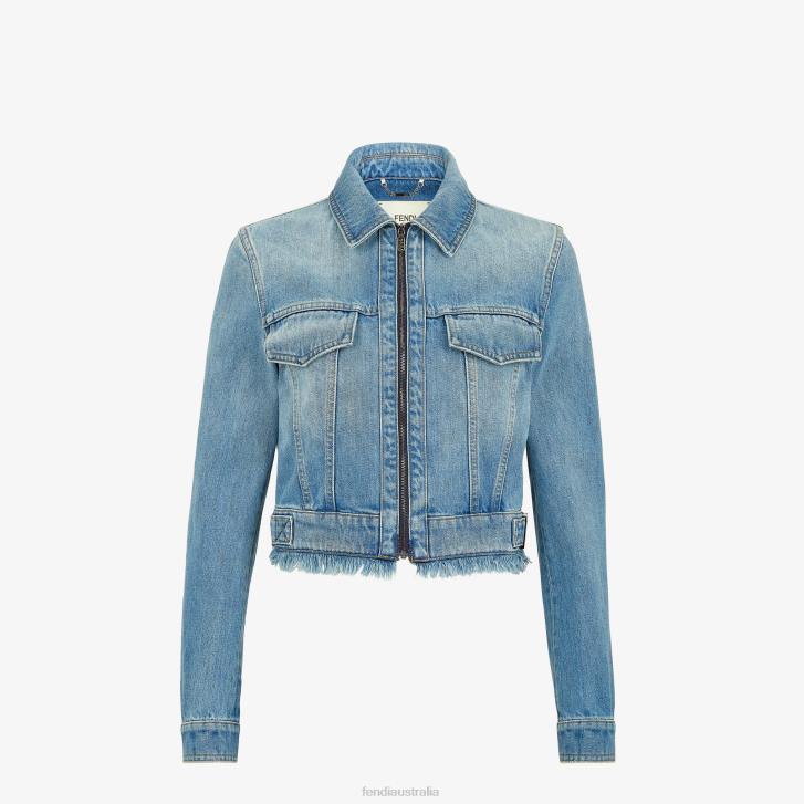 Women Apparel Fendi HP0B1092 Denim Jacket Blue