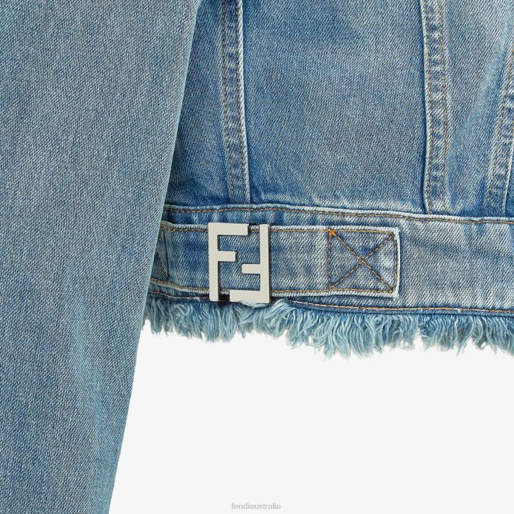 Women Apparel Fendi HP0B1092 Denim Jacket Blue