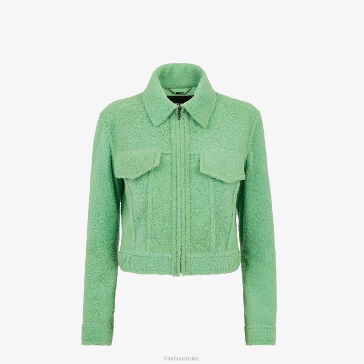 Women Apparel Fendi HP0B1094 Shearling Jacket Green