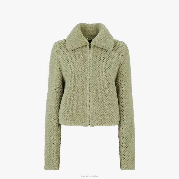 Women Apparel Fendi HP0B1099 Shearling Jacket Green