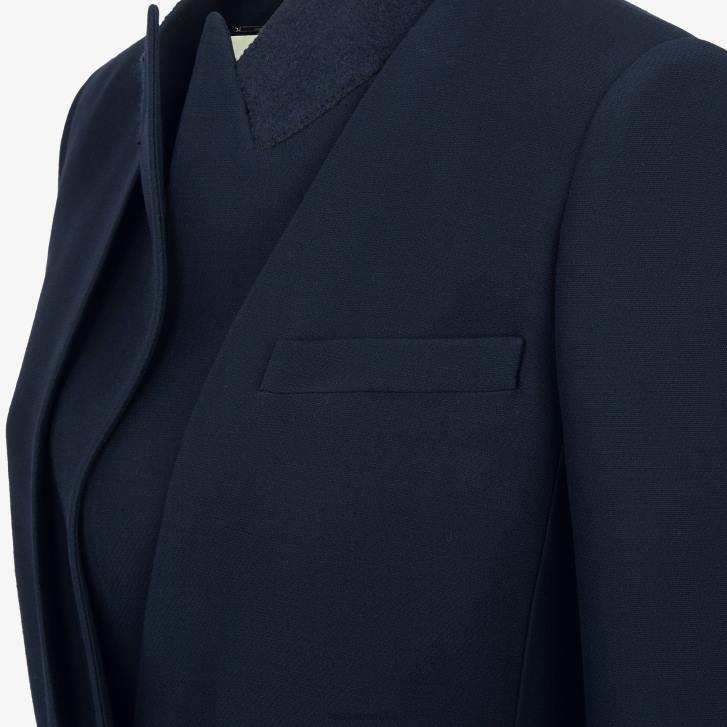 Women Apparel Fendi HP0B1153 Silk And Wool Jacket Blue