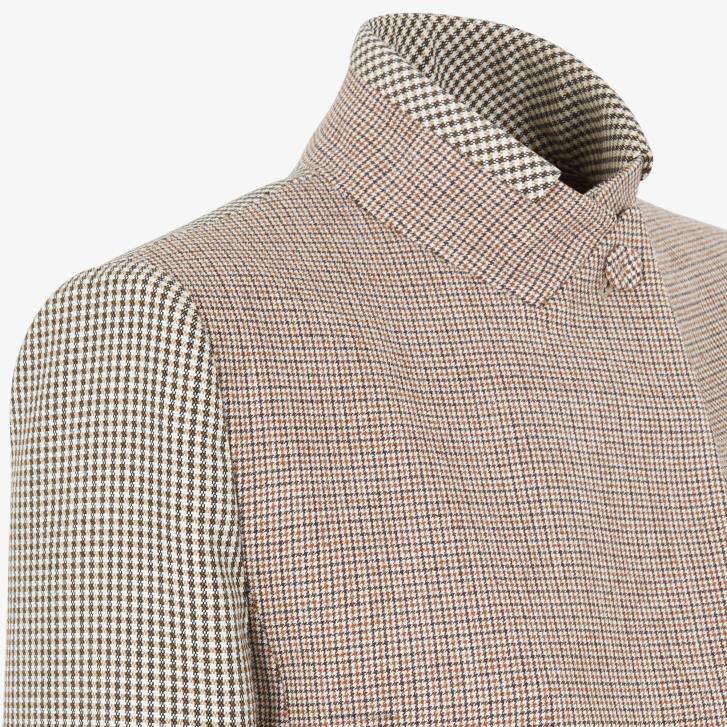 Women Apparel Fendi HP0B1220 Houndstooth Wool Jacket Beige