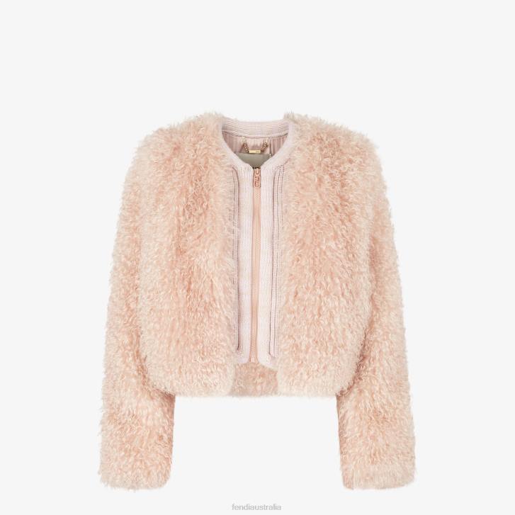 Women Apparel Fendi HP0B1227 Pale Mohair Jacket Pink