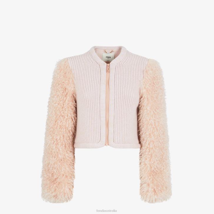 Women Apparel Fendi HP0B1227 Pale Mohair Jacket Pink