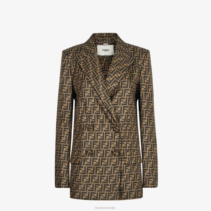 Women Apparel Fendi HP0B1230 Silk Jacket Brown