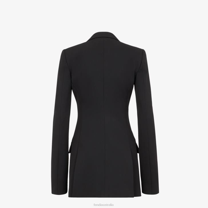 Women Apparel Fendi HP0B1238 Grain De Poudre Jacket Black