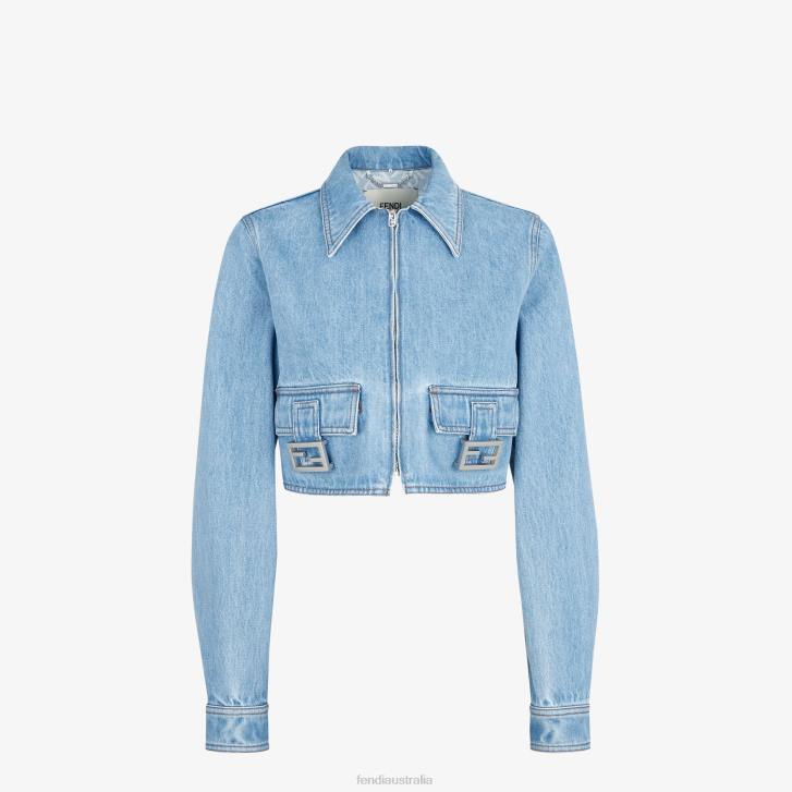 Women Apparel Fendi HP0B938 Denim Jacket Blue