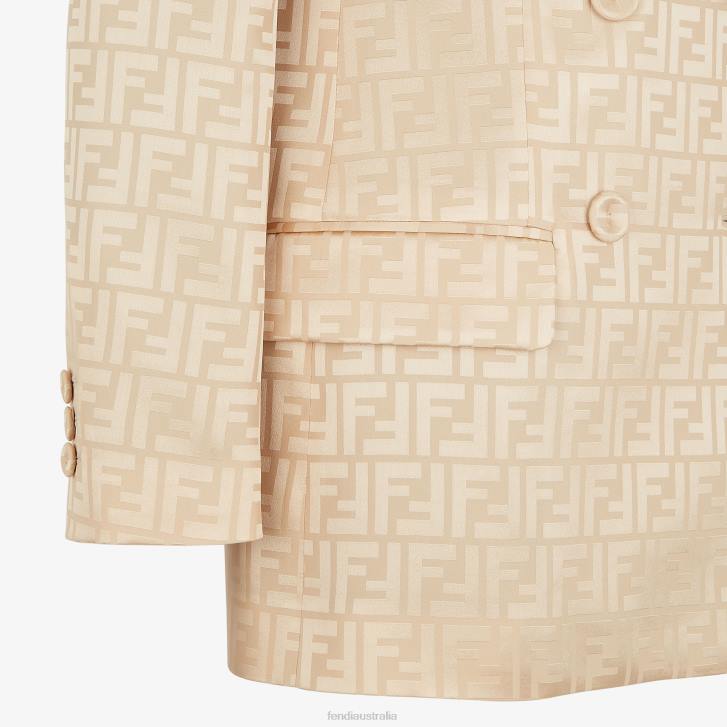 Women Apparel Fendi HP0B967 Silk Blazer Beige