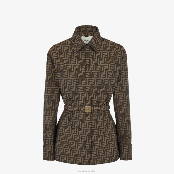 Women Apparel Fendi HP0B974 Canvas Go-To Jacket Brown