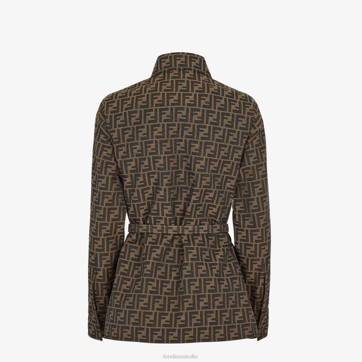 Women Apparel Fendi HP0B974 Canvas Go-To Jacket Brown