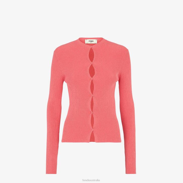 Women Apparel Fendi HP0B1028 Cotton Cardigan Pink