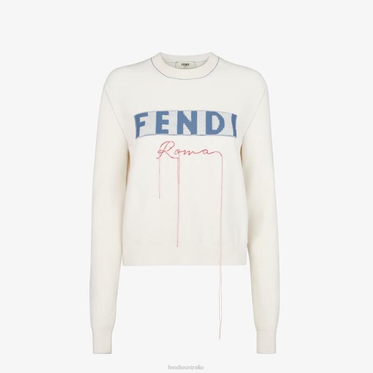 Women Apparel Fendi HP0B1029 Cashmere Jumper White