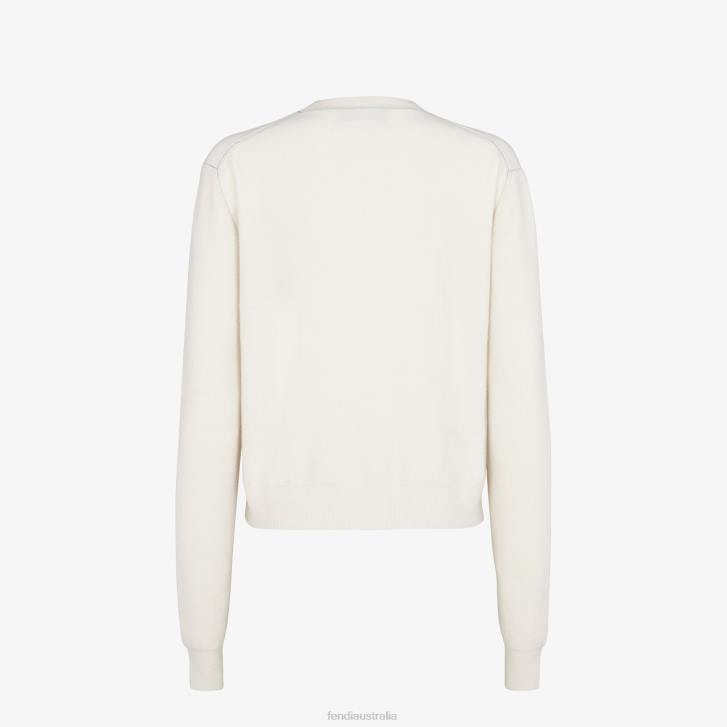 Women Apparel Fendi HP0B1029 Cashmere Jumper White