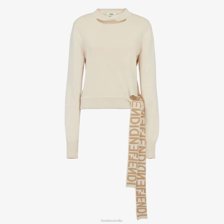 Women Apparel Fendi HP0B1078 Cashmere And Wool Sweater Beige