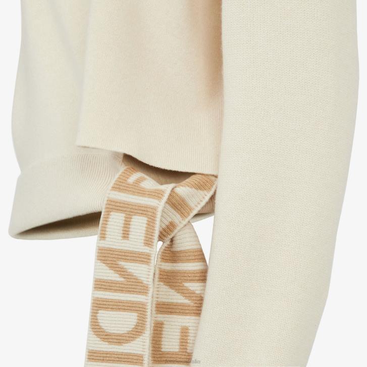 Women Apparel Fendi HP0B1078 Cashmere And Wool Sweater Beige