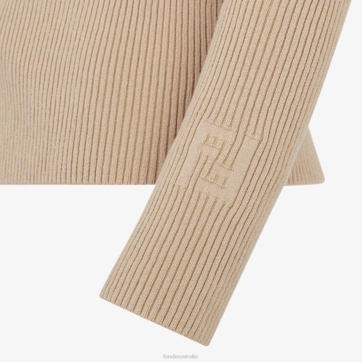 Women Apparel Fendi HP0B1084 Cotton Cardigan Beige