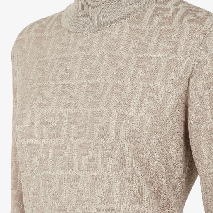 Women Apparel Fendi HP0B1192 Dove Fabric Sweater Beige