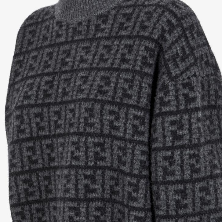 Women Apparel Fendi HP0B1218 FF Crocheted Cashmere Sweater Black