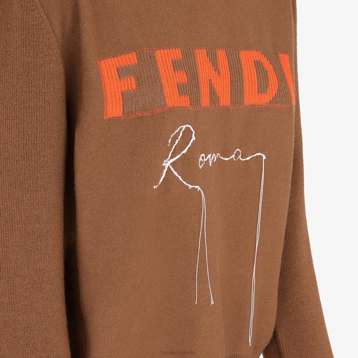 Women Apparel Fendi HP0B1248 Cashmere Jumper Brown